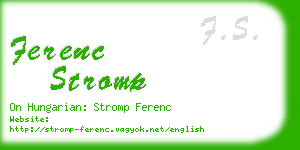 ferenc stromp business card